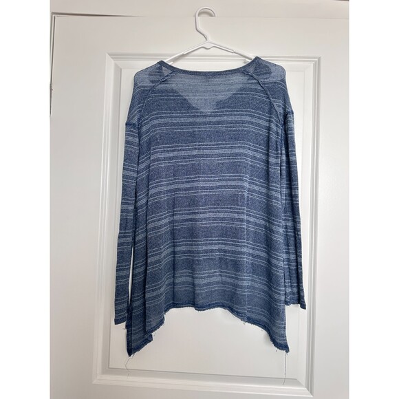 Free People Women's Henley Slouchy Top Blue Striped Size XS - Picture 6 of 6